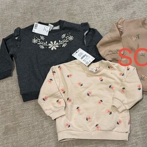 NWT Zara & H&M Toddler Girl Spring Sweatshirt Bundle 18 months